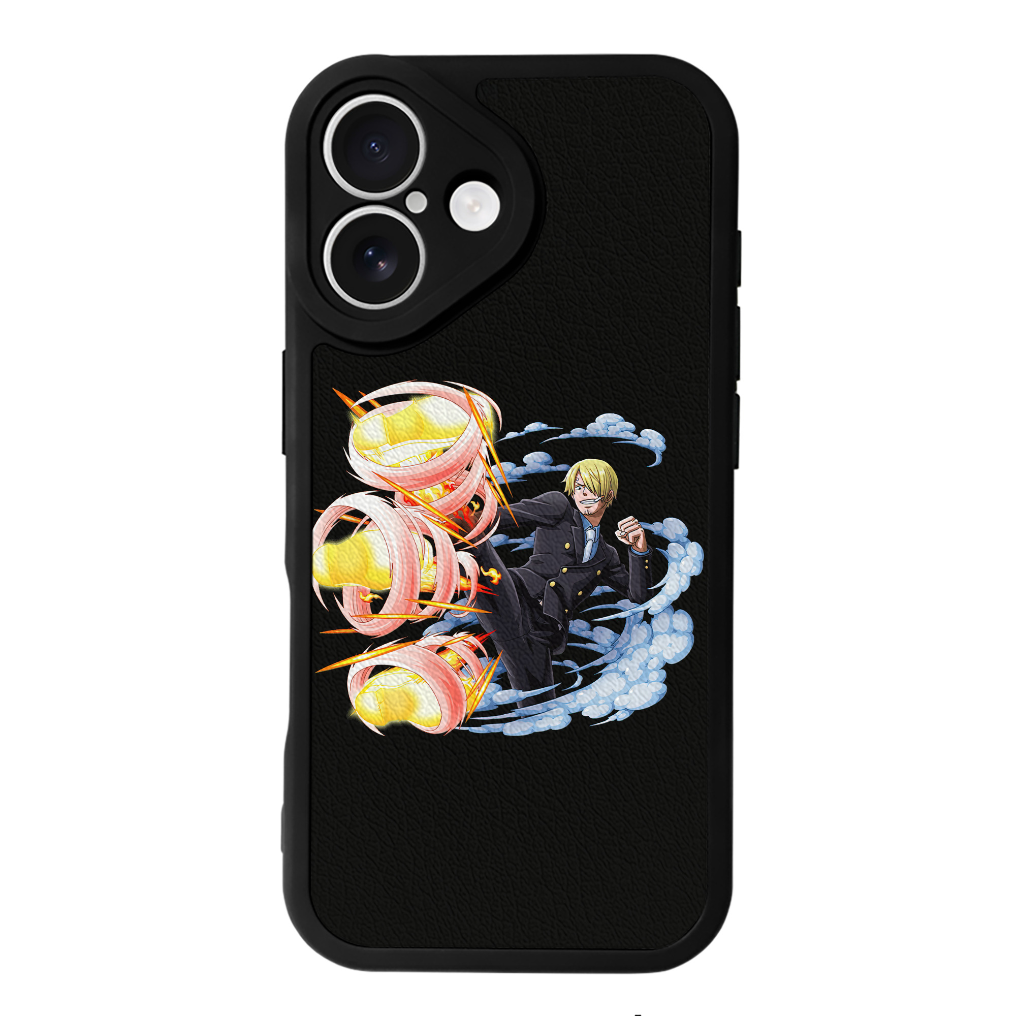 （画像用） ワンピース サンジ ONE PIECE Sanji 【iPhone 16シリーズ対応】シリコンスマホケース（レザー調） 材質：シリコン